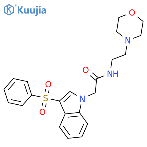 2-3-(benzenesulfonyl)-1H-indol-1-yl-N-2-(morpholin-4-yl)ethylacetamide structure