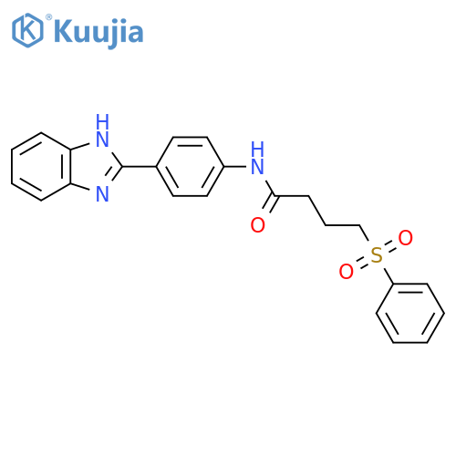 4-(benzenesulfonyl)-N-4-(1H-1,3-benzodiazol-2-yl)phenylbutanamide structure