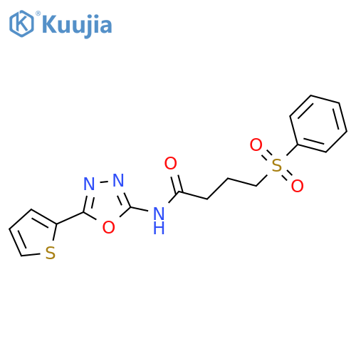 4-(benzenesulfonyl)-N-5-(thiophen-2-yl)-1,3,4-oxadiazol-2-ylbutanamide structure
