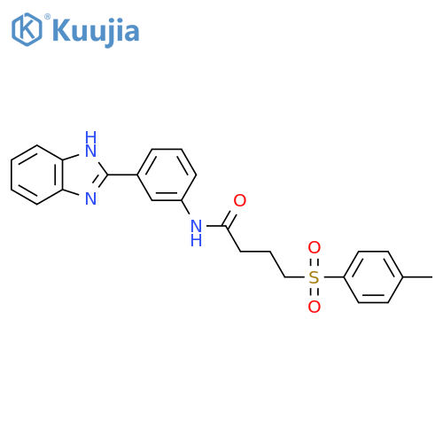 N-3-(1H-1,3-benzodiazol-2-yl)phenyl-4-(4-methylbenzenesulfonyl)butanamide structure