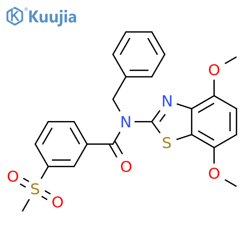 N-benzyl-N-(4,7-dimethoxy-1,3-benzothiazol-2-yl)-3-methanesulfonylbenzamide structure