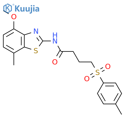 N-(4-methoxy-7-methyl-1,3-benzothiazol-2-yl)-4-(4-methylbenzenesulfonyl)butanamide structure