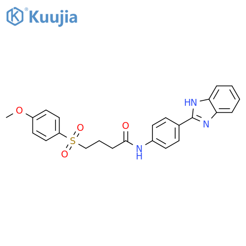 N-4-(1H-1,3-benzodiazol-2-yl)phenyl-4-(4-methoxybenzenesulfonyl)butanamide structure