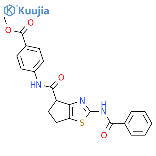 methyl 4-{2-benzamido-4H,5H,6H-cyclopentad1,3thiazole-4-amido}benzoate structure