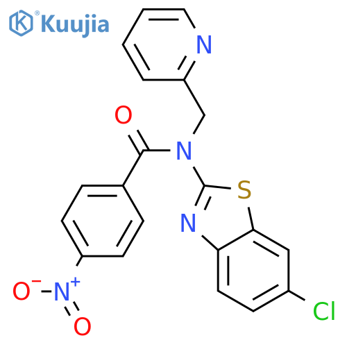 N-(6-chloro-1,3-benzothiazol-2-yl)-4-nitro-N-(pyridin-2-yl)methylbenzamide structure