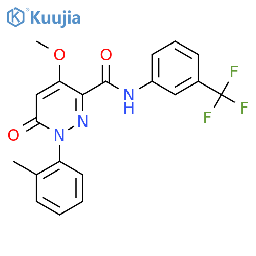 4-methoxy-1-(2-methylphenyl)-6-oxo-N-3-(trifluoromethyl)phenyl-1,6-dihydropyridazine-3-carboxamide structure