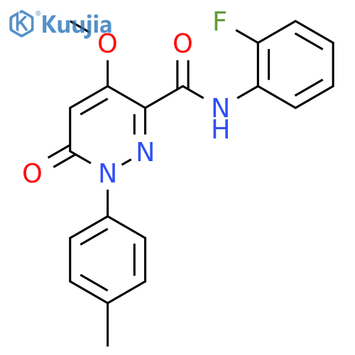 N-(2-fluorophenyl)-4-methoxy-1-(4-methylphenyl)-6-oxo-1,6-dihydropyridazine-3-carboxamide structure