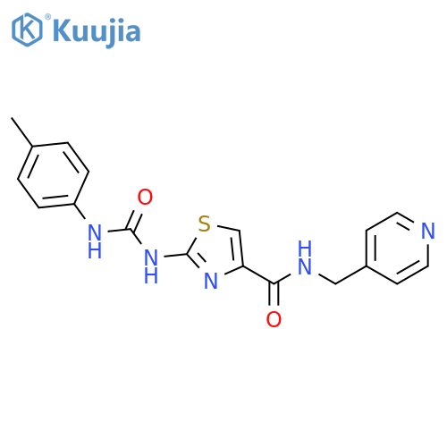 2-{(4-methylphenyl)carbamoylamino}-N-(pyridin-4-yl)methyl-1,3-thiazole-4-carboxamide structure