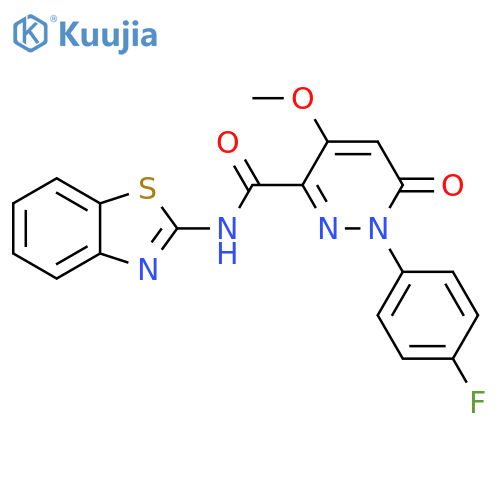 N-(1,3-benzothiazol-2-yl)-1-(4-fluorophenyl)-4-methoxy-6-oxo-1,6-dihydropyridazine-3-carboxamide structure