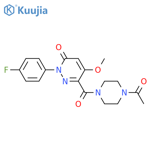 6-(4-acetylpiperazine-1-carbonyl)-2-(4-fluorophenyl)-5-methoxy-2,3-dihydropyridazin-3-one structure