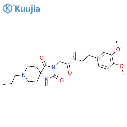 N-2-(3,4-dimethoxyphenyl)ethyl-2-{2,4-dioxo-8-propyl-1,3,8-triazaspiro4.5decan-3-yl}acetamide structure