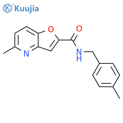 5-methyl-N-(4-methylphenyl)methylfuro3,2-bpyridine-2-carboxamide structure