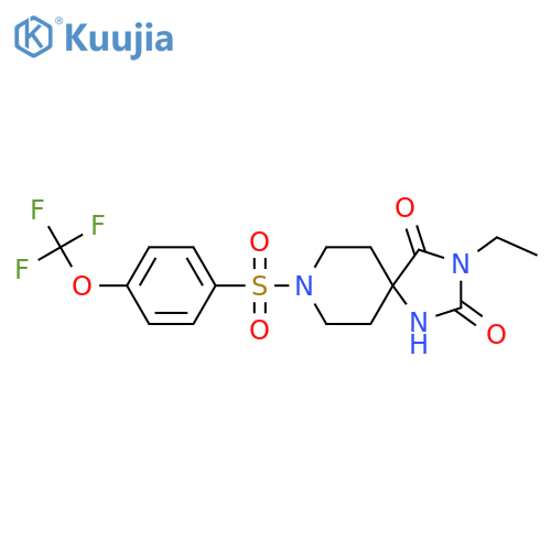 3-ethyl-8-4-(trifluoromethoxy)benzenesulfonyl-1,3,8-triazaspiro4.5decane-2,4-dione structure