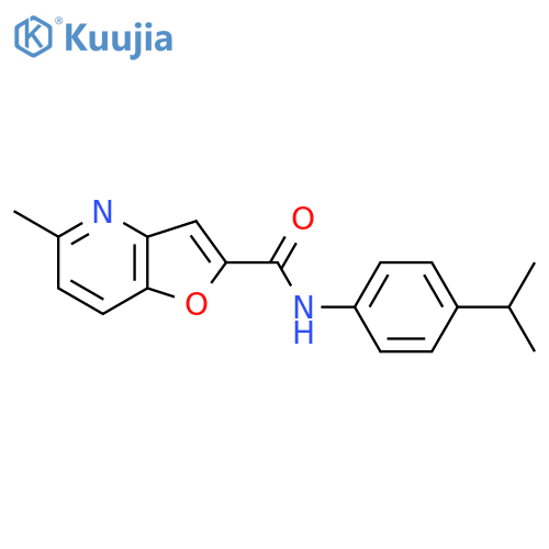 5-methyl-N-4-(propan-2-yl)phenylfuro3,2-bpyridine-2-carboxamide structure
