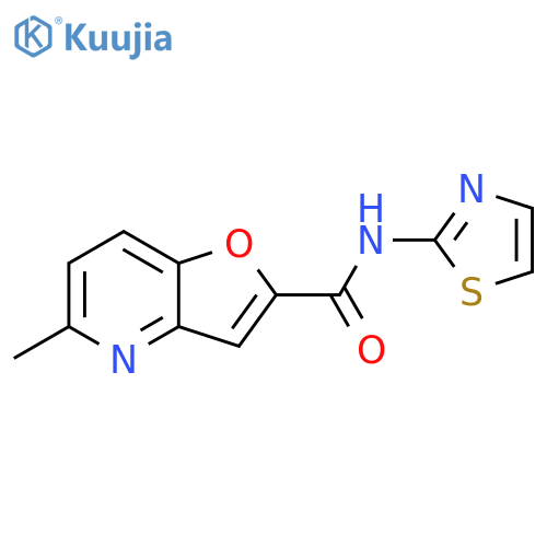 5-methyl-N-(1,3-thiazol-2-yl)furo3,2-bpyridine-2-carboxamide structure