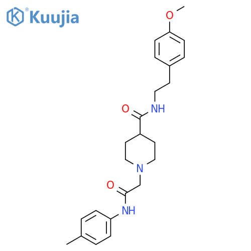 N-2-(4-methoxyphenyl)ethyl-1-{(4-methylphenyl)carbamoylmethyl}piperidine-4-carboxamide structure