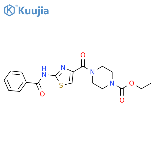 ethyl 4-(2-benzamido-1,3-thiazole-4-carbonyl)piperazine-1-carboxylate structure