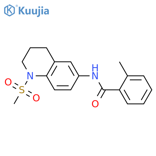 N-(1-methanesulfonyl-1,2,3,4-tetrahydroquinolin-6-yl)-2-methylbenzamide structure