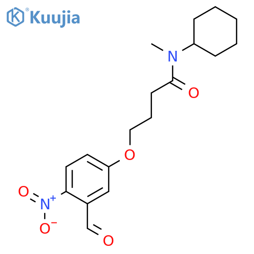 Butanamide, N-cyclohexyl-4-(3-formyl-4-nitrophenoxy)-N-methyl- structure