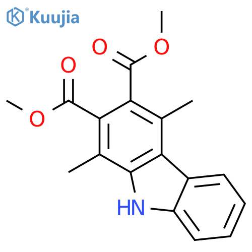 9H-Carbazole-2,3-dicarboxylic acid, 1,4-dimethyl-, dimethyl ester structure