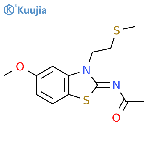 N-(2Z)-5-methoxy-3-2-(methylsulfanyl)ethyl-2,3-dihydro-1,3-benzothiazol-2-ylideneacetamide structure