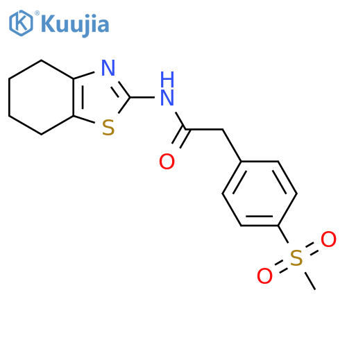 2-(4-methanesulfonylphenyl)-N-(4,5,6,7-tetrahydro-1,3-benzothiazol-2-yl)acetamide structure