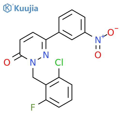 2-(2-chloro-6-fluorophenyl)methyl-6-(3-nitrophenyl)-2,3-dihydropyridazin-3-one structure