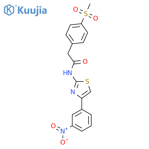 2-(4-methanesulfonylphenyl)-N-4-(3-nitrophenyl)-1,3-thiazol-2-ylacetamide structure