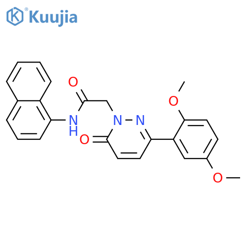 2-3-(2,5-dimethoxyphenyl)-6-oxo-1,6-dihydropyridazin-1-yl-N-(naphthalen-1-yl)acetamide structure