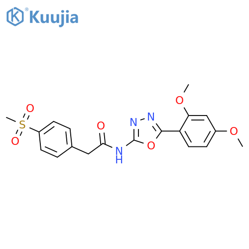 N-5-(2,4-dimethoxyphenyl)-1,3,4-oxadiazol-2-yl-2-(4-methanesulfonylphenyl)acetamide structure