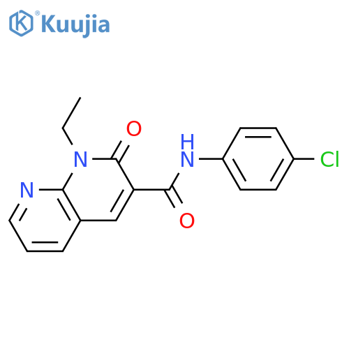 N-(4-chlorophenyl)-1-ethyl-2-oxo-1,2-dihydro-1,8-naphthyridine-3-carboxamide structure