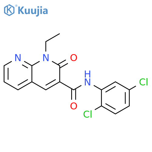 N-(2,5-dichlorophenyl)-1-ethyl-2-oxo-1,2-dihydro-1,8-naphthyridine-3-carboxamide structure