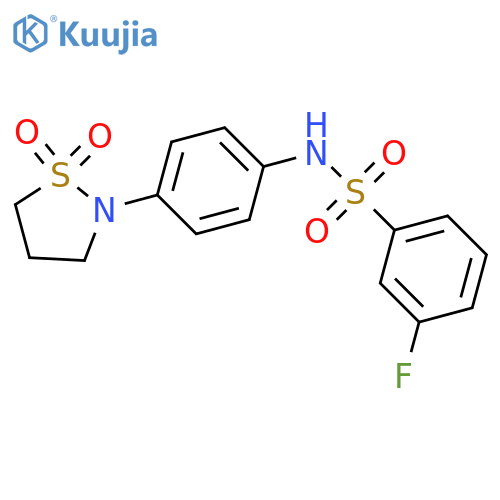 N-4-(1,1-dioxo-1lambda6,2-thiazolidin-2-yl)phenyl-3-fluorobenzene-1-sulfonamide structure