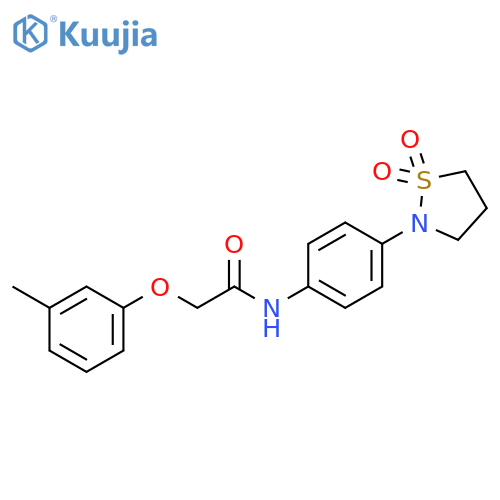 N-4-(1,1-dioxo-1lambda6,2-thiazolidin-2-yl)phenyl-2-(3-methylphenoxy)acetamide structure