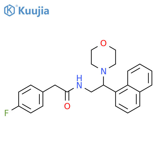 2-(4-fluorophenyl)-N-2-(morpholin-4-yl)-2-(naphthalen-1-yl)ethylacetamide structure