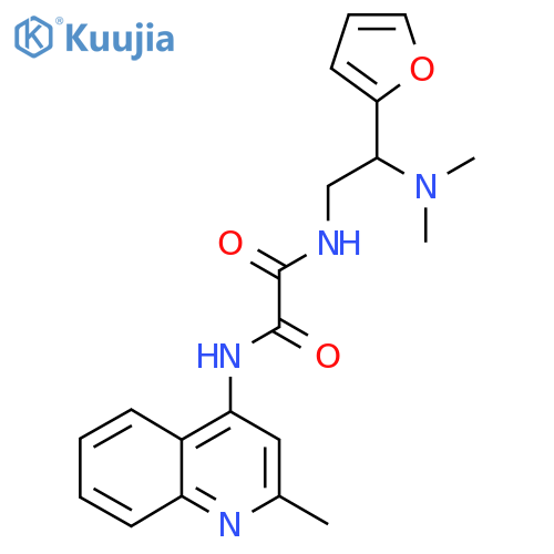 N-2-(dimethylamino)-2-(furan-2-yl)ethyl-N'-(2-methylquinolin-4-yl)ethanediamide structure