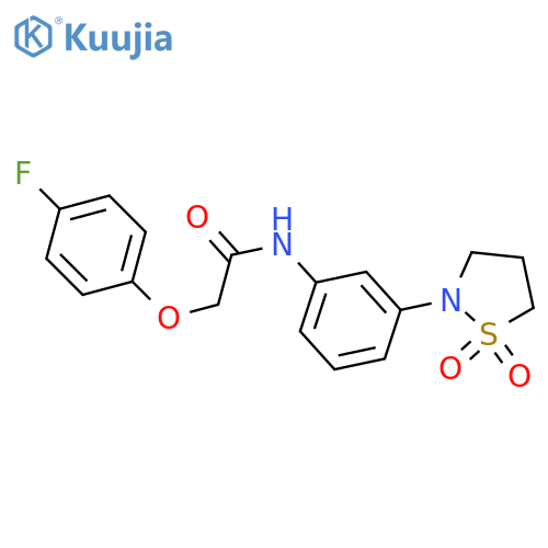 N-3-(1,1-dioxo-1lambda6,2-thiazolidin-2-yl)phenyl-2-(4-fluorophenoxy)acetamide structure