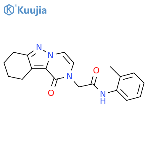 N-(2-methylphenyl)-2-{1-oxo-1H,2H,7H,8H,9H,10H-pyrazino1,2-bindazol-2-yl}acetamide structure