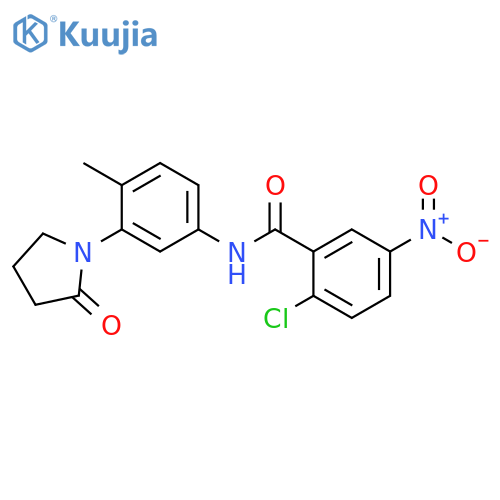2-chloro-N-4-methyl-3-(2-oxopyrrolidin-1-yl)phenyl-5-nitrobenzamide structure