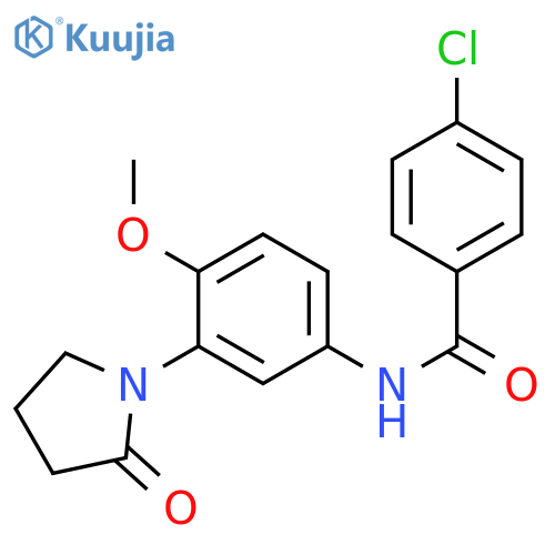 4-chloro-N-4-methoxy-3-(2-oxopyrrolidin-1-yl)phenylbenzamide structure
