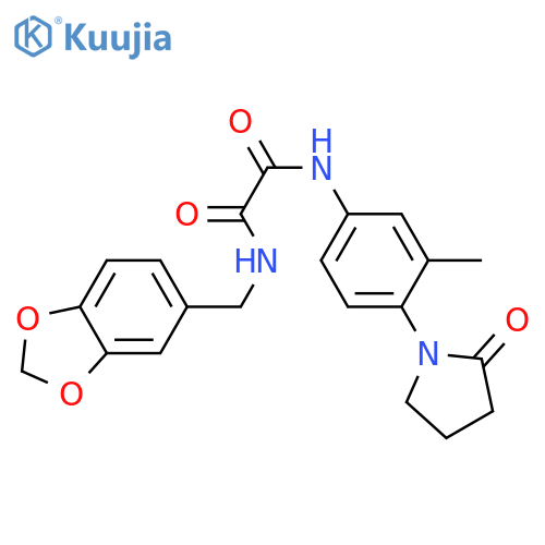 N-(2H-1,3-benzodioxol-5-yl)methyl-N'-3-methyl-4-(2-oxopyrrolidin-1-yl)phenylethanediamide structure