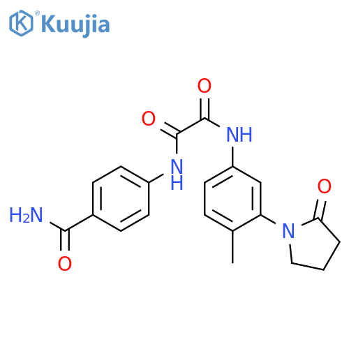 N'-(4-carbamoylphenyl)-N-4-methyl-3-(2-oxopyrrolidin-1-yl)phenylethanediamide structure