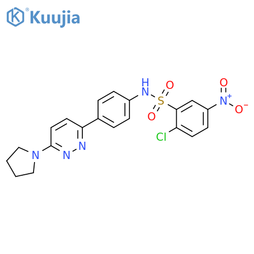 2-chloro-5-nitro-N-{4-6-(pyrrolidin-1-yl)pyridazin-3-ylphenyl}benzene-1-sulfonamide structure