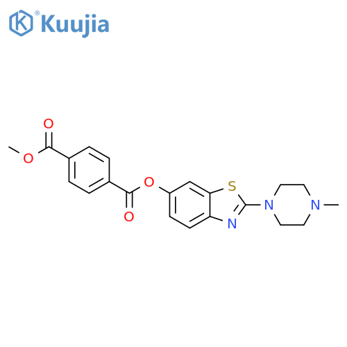 1-methyl 4-2-(4-methylpiperazin-1-yl)-1,3-benzothiazol-6-yl benzene-1,4-dicarboxylate structure
