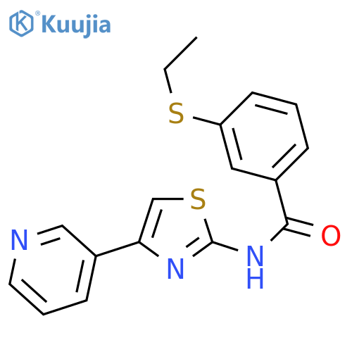 3-(ethylsulfanyl)-N-4-(pyridin-3-yl)-1,3-thiazol-2-ylbenzamide structure