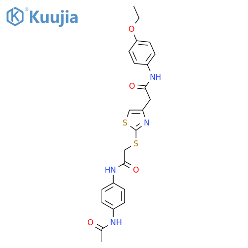 N-(4-acetamidophenyl)-2-(4-{(4-ethoxyphenyl)carbamoylmethyl}-1,3-thiazol-2-yl)sulfanylacetamide structure