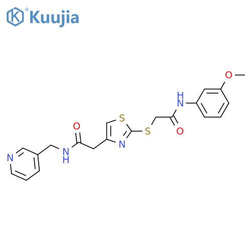 2-2-({(3-methoxyphenyl)carbamoylmethyl}sulfanyl)-1,3-thiazol-4-yl-N-(pyridin-3-yl)methylacetamide structure