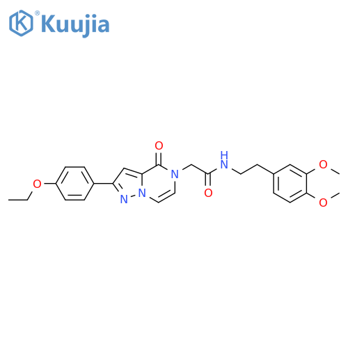 N-2-(3,4-dimethoxyphenyl)ethyl-2-2-(4-ethoxyphenyl)-4-oxo-4H,5H-pyrazolo1,5-apyrazin-5-ylacetamide structure