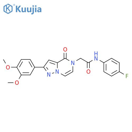 2-2-(3,4-dimethoxyphenyl)-4-oxo-4H,5H-pyrazolo1,5-apyrazin-5-yl-N-(4-fluorophenyl)acetamide structure