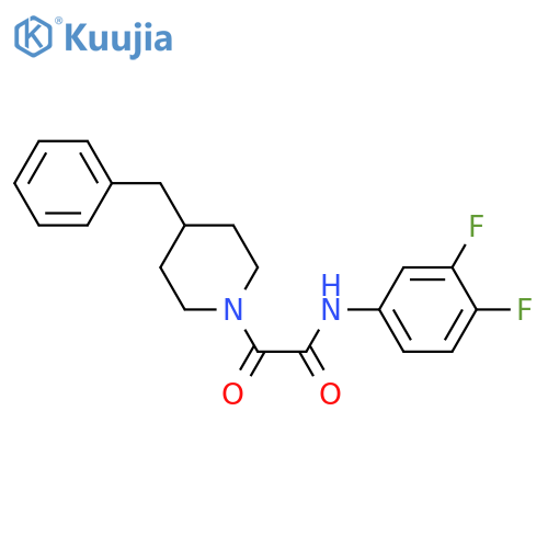 2-(4-benzylpiperidin-1-yl)-N-(3,4-difluorophenyl)-2-oxoacetamide structure